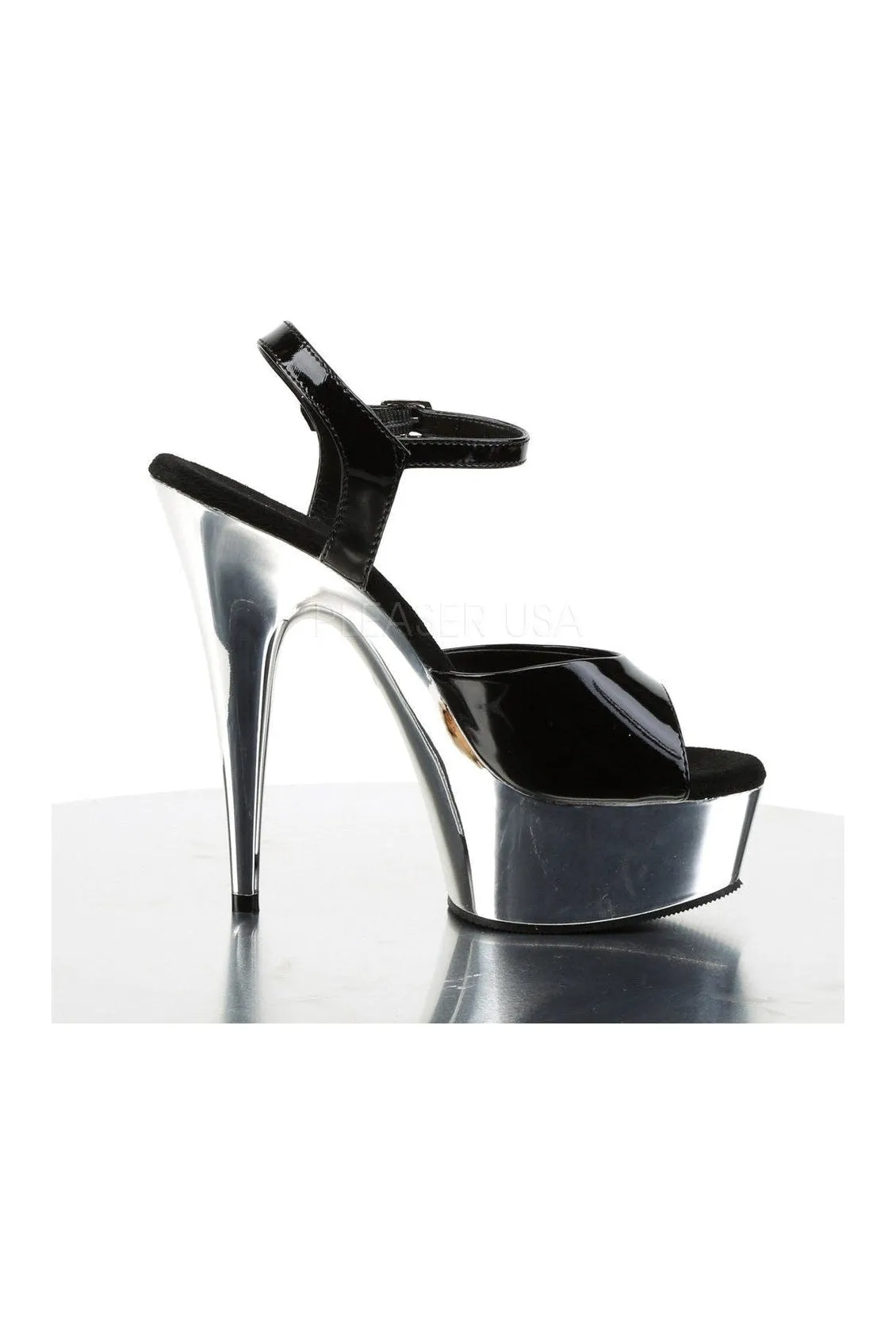 DELIGHT-609 Platform Sandal  | Black Patent