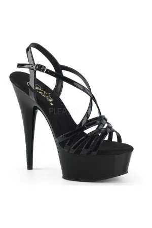 DELIGHT-613 Platform Sandal  | Black Patent
