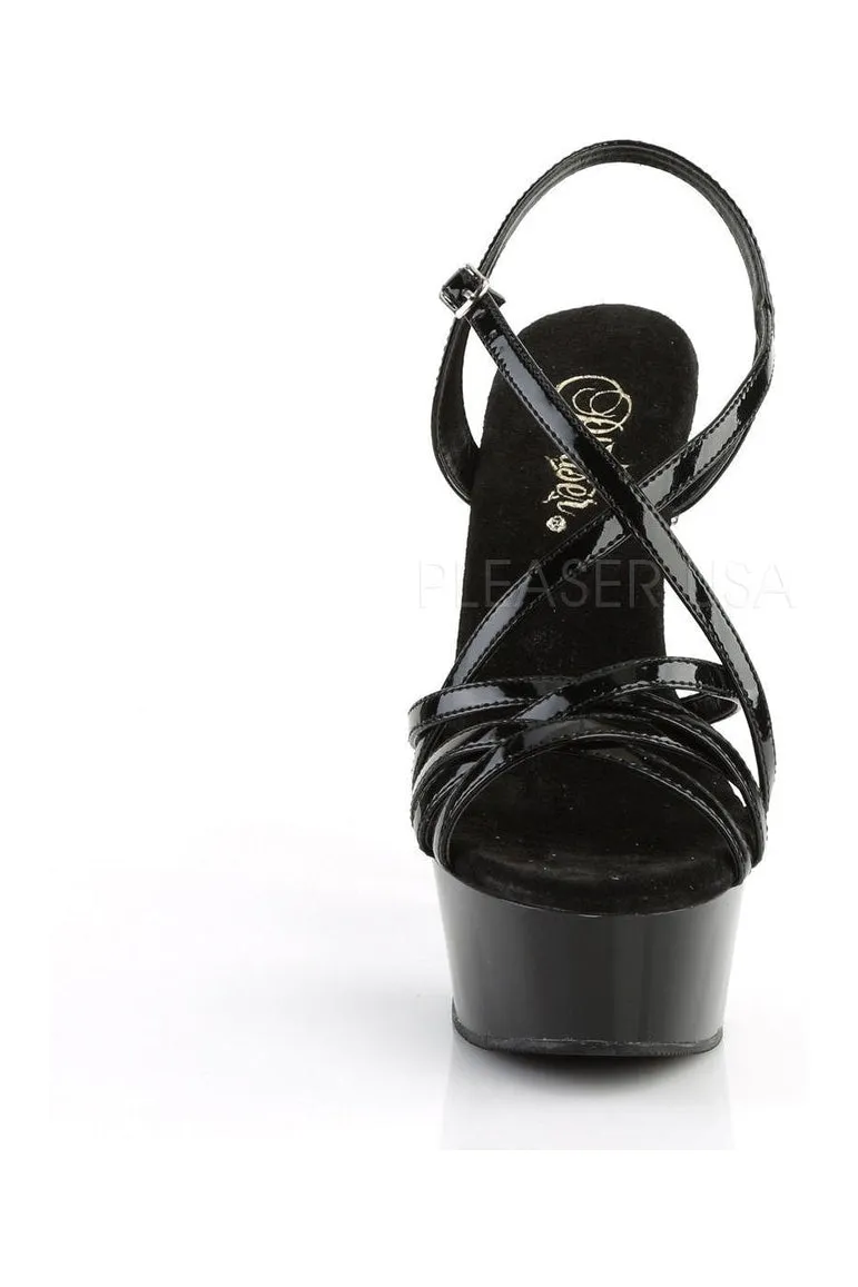 DELIGHT-613 Platform Sandal  | Black Patent