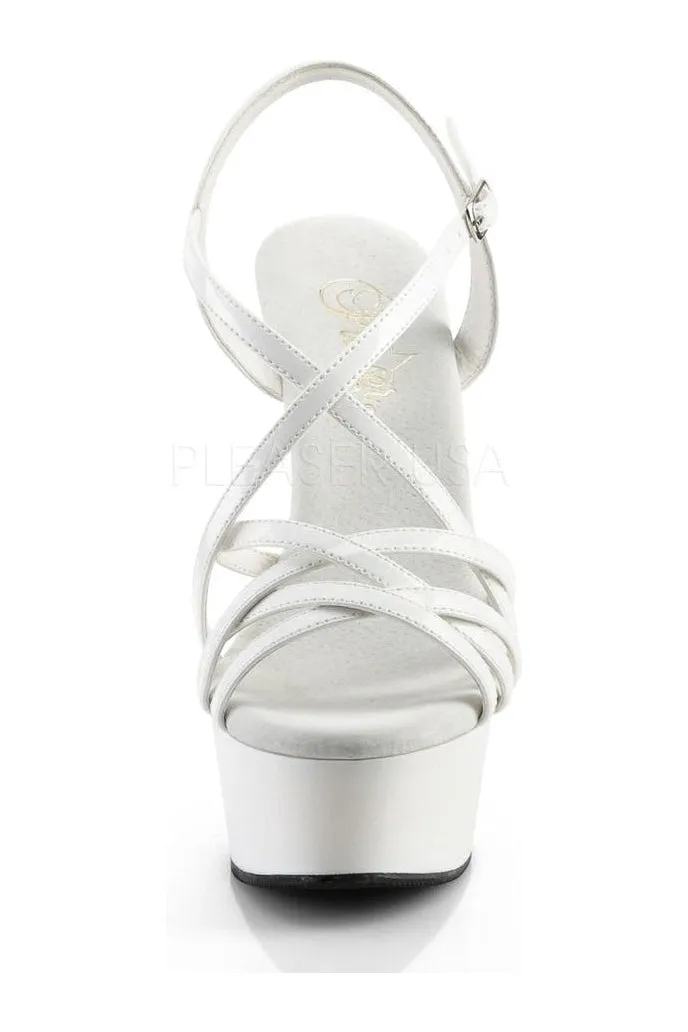 DELIGHT-613 Platform Sandal  | White Patent
