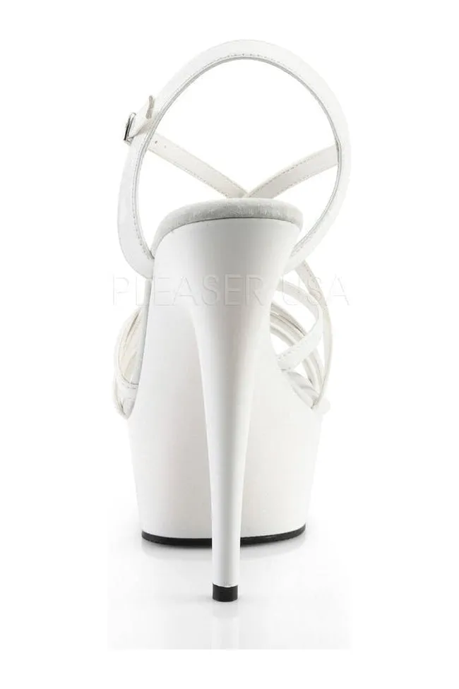 DELIGHT-613 Platform Sandal  | White Patent