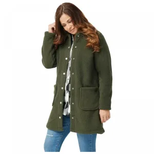 Denim & Co. Petite Sherpa Bonded With Fleece Snap Coat