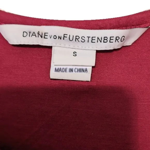 Diane Von Furstenbergs Angelina Fuschia Pink Silk Blend Ruched Knit Dress Size S