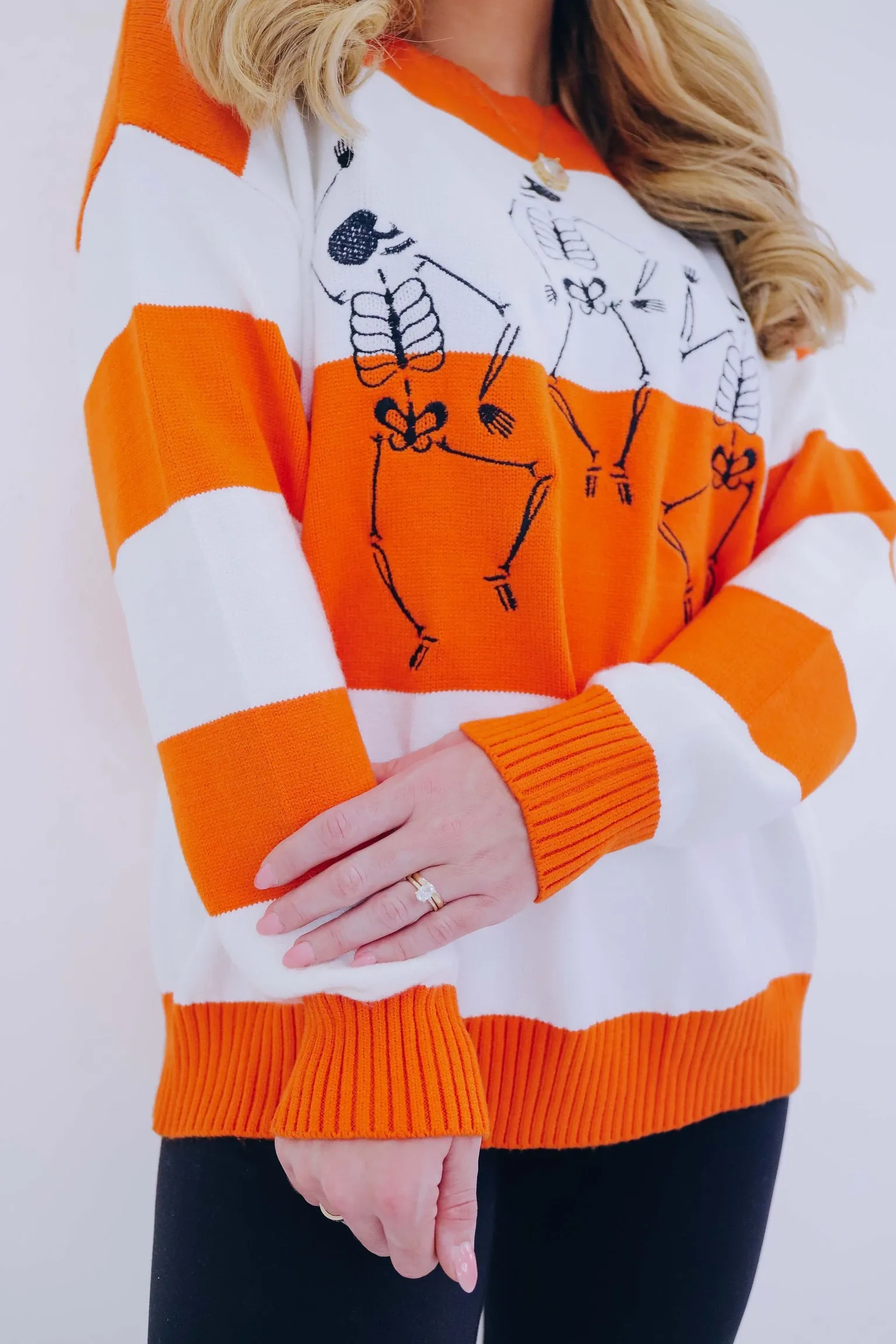 Diggin' That Dance Skeleton Embroidered Sweater