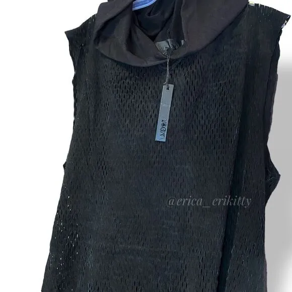 Dolls Kill Widow Faux Suede Leather Hoodie Tunic Cutout Dress