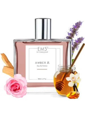 EM5™ Amber π Unisex Perfume Spray | Eau De Parfum for Men & Women | Amber Warm Spicy Fragrance Accords | Luxury Gift for Him / Her | 50 ml