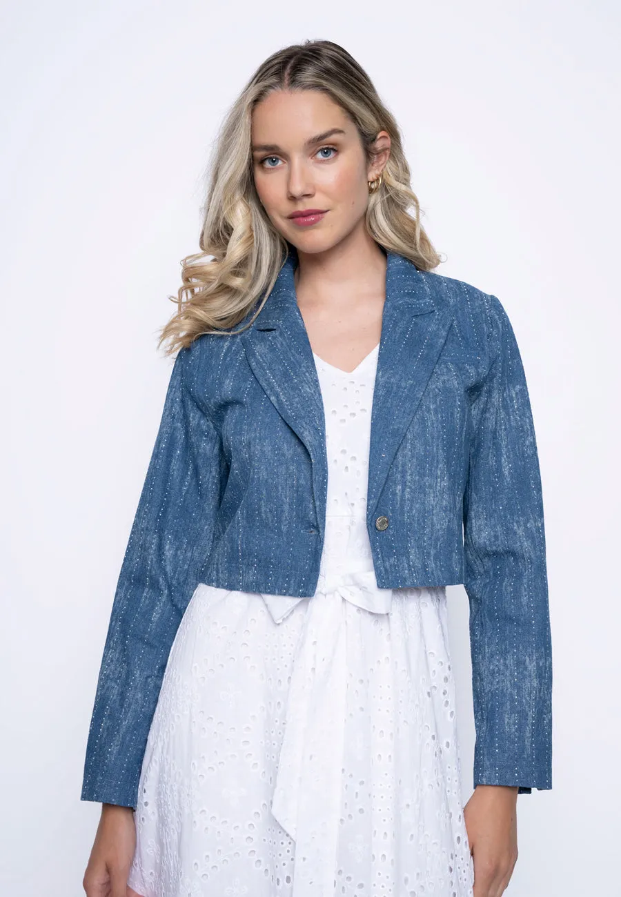 Embellished Cropped Blazer