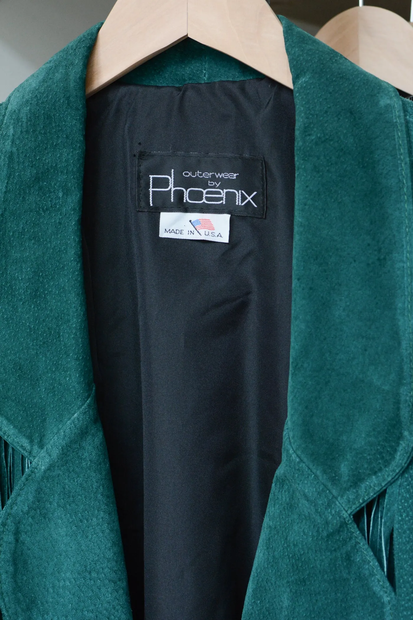 Emerald Suede Fringe Jacket