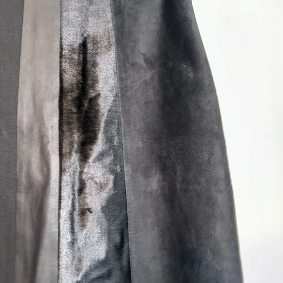 EUC Theory Mixed Mobile Calf Leather A Line Black Skirt Size 10