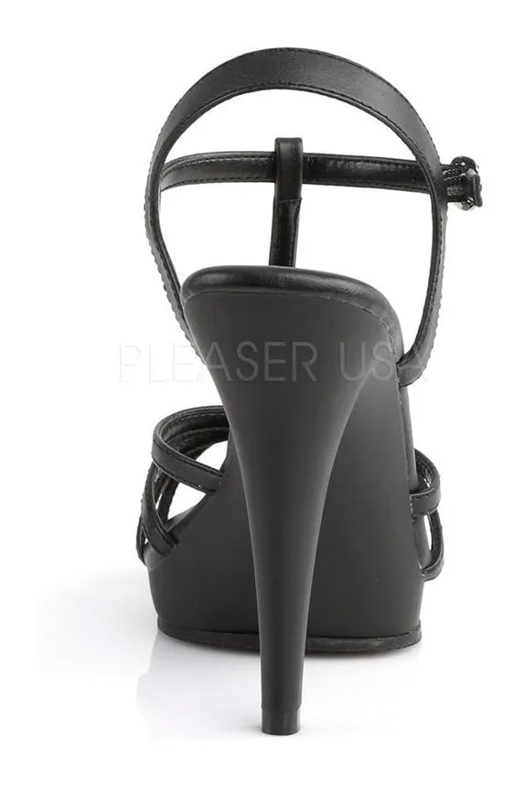 FLAIR-420 Sandal | Black Faux Leather