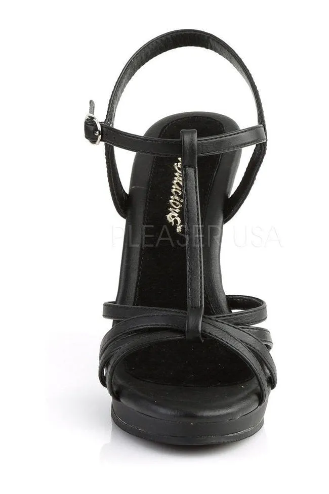 FLAIR-420 Sandal | Black Faux Leather