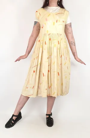 Frank and Dollys yellow print dress size 12