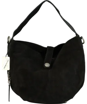 Free People Black Suede Adjustable Strap Shoulder Bag