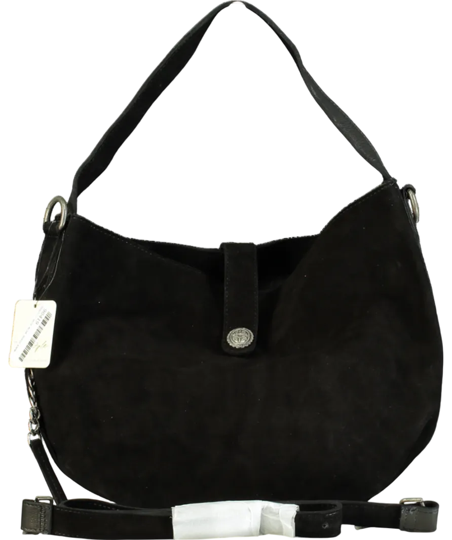 Free People Black Suede Adjustable Strap Shoulder Bag