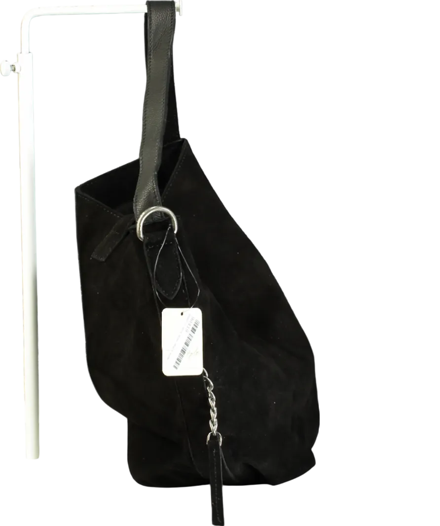 Free People Black Suede Adjustable Strap Shoulder Bag