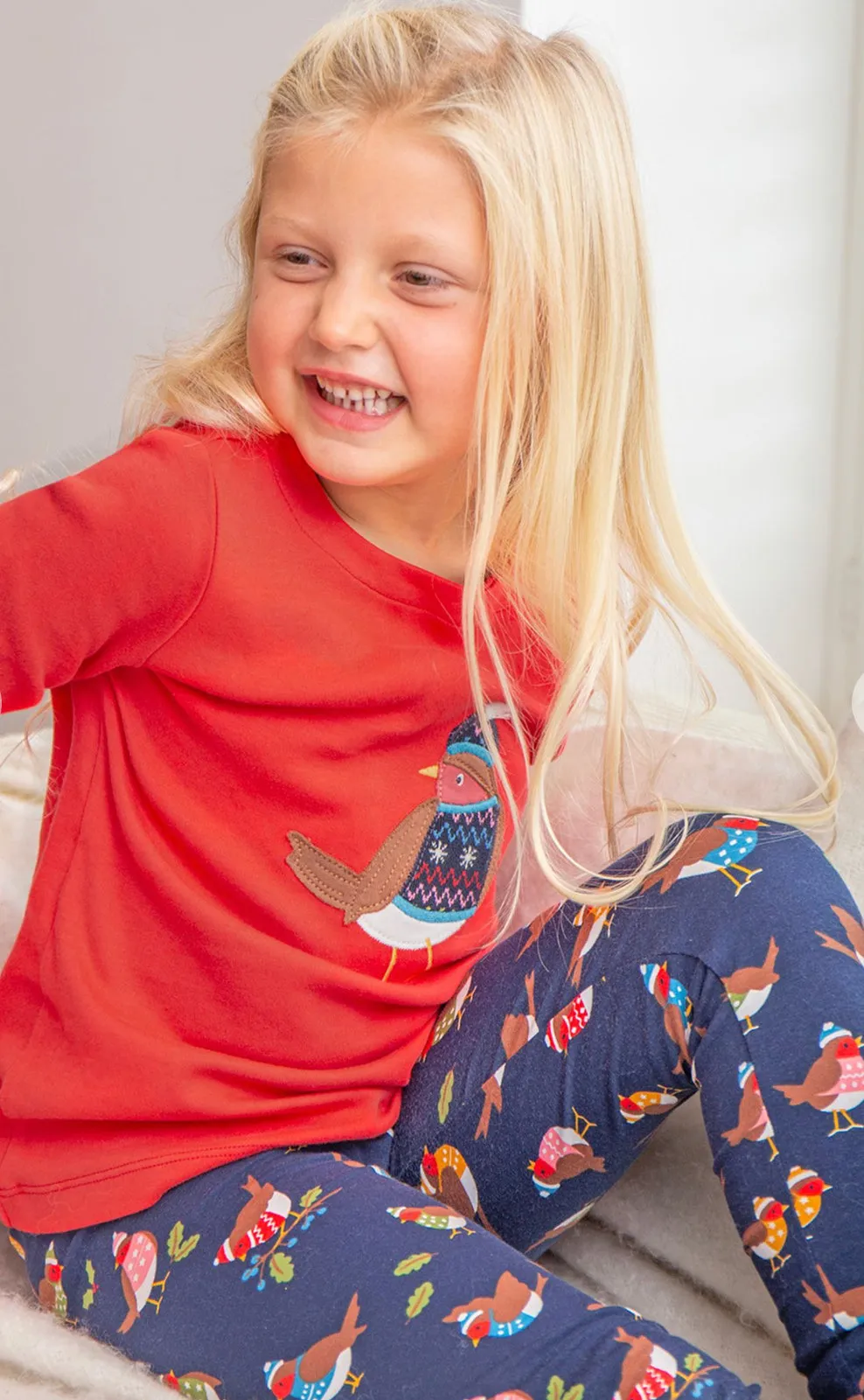 Frugi Libby Leggings Indigo Robins