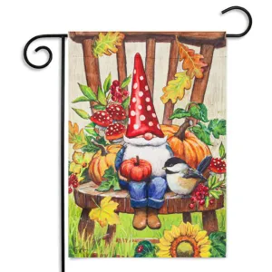 Gnomes and Friends Garden Suede Flag
