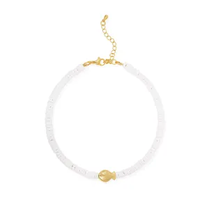Golden Tide White Shell Anklet