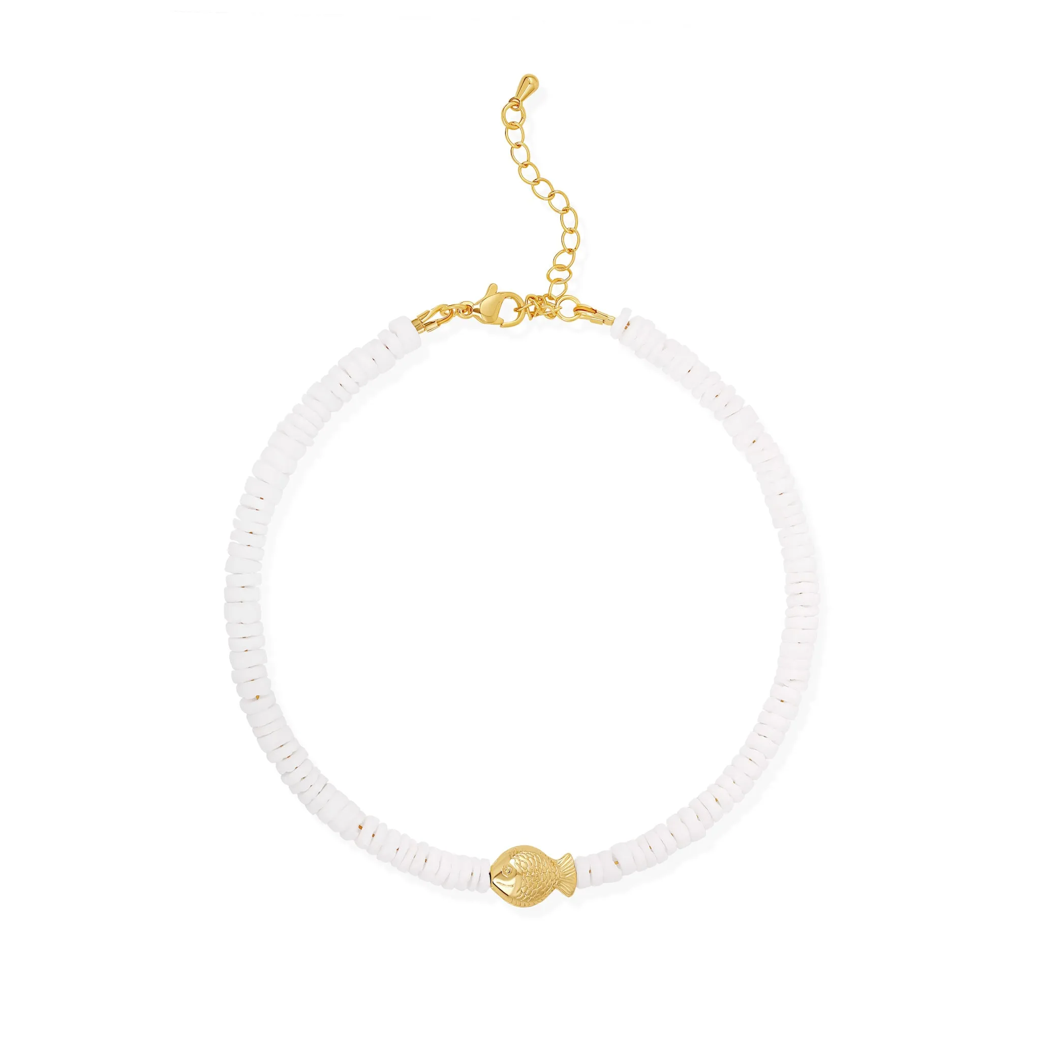 Golden Tide White Shell Anklet