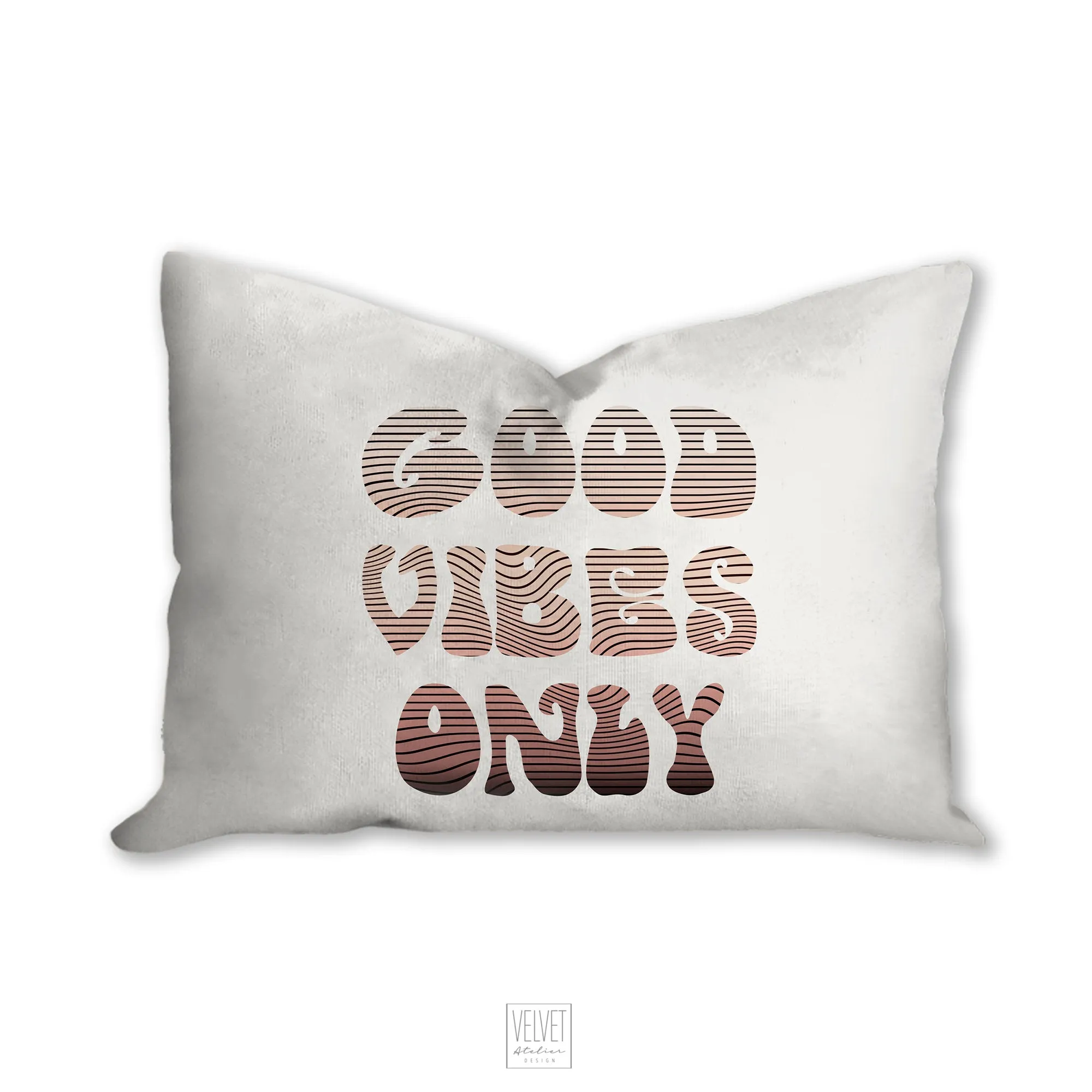Good vibes only pillow, groovy, Boho pillow, retro pillow, throw pillow, sunset colors, home decor, pillow cover and insert, accent pillow