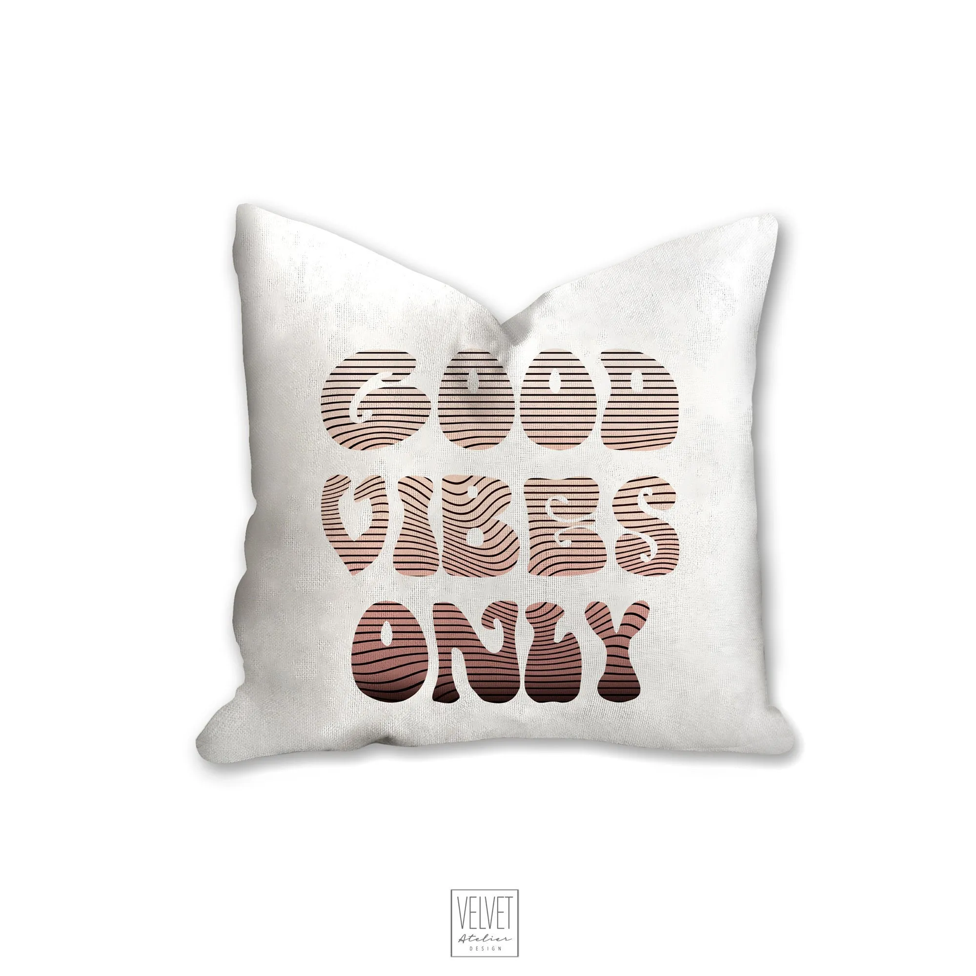 Good vibes only pillow, groovy, Boho pillow, retro pillow, throw pillow, sunset colors, home decor, pillow cover and insert, accent pillow