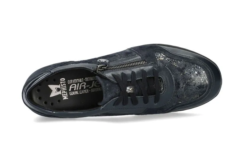 'IASMINA' womens's ergonomic lace-zip sneaker - Blue