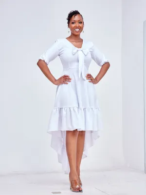 Jimba High Low Dress - White