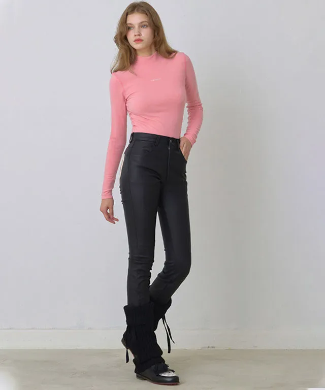 KANDINI Warm High-neck T-Shirt - Pink