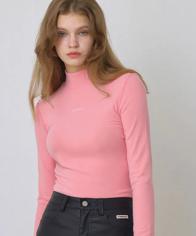 KANDINI Warm High-neck T-Shirt - Pink