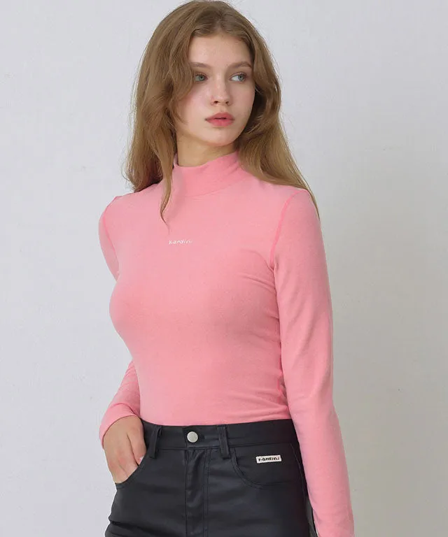 KANDINI Warm High-neck T-Shirt - Pink
