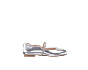 Kid`s Silver Metallic Ballet Flats