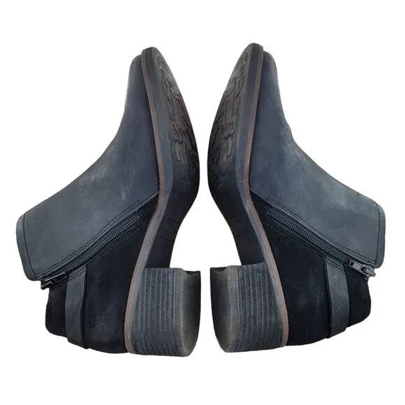 Korks Kork-Ease Sonya Leather And Suede Ankle Boots Black Size 7