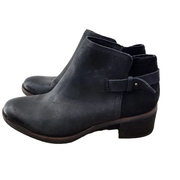 Korks Kork-Ease Sonya Leather And Suede Ankle Boots Black Size 7