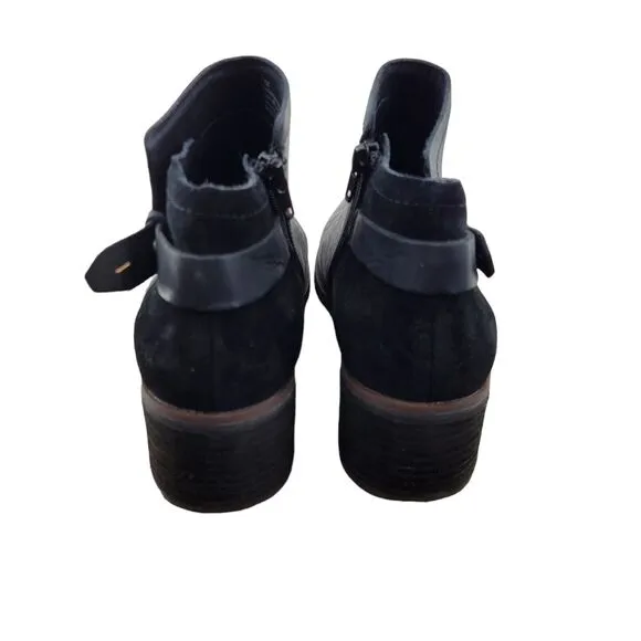 Korks Kork-Ease Sonya Leather And Suede Ankle Boots Black Size 7