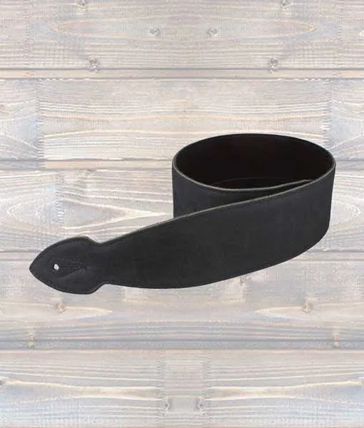 LG "Softy" X-LONG Black Leather Guitar Strap