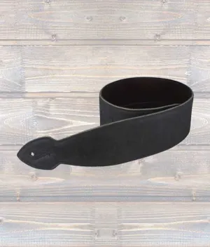 LG "Softy" X-LONG Black Leather Guitar Strap