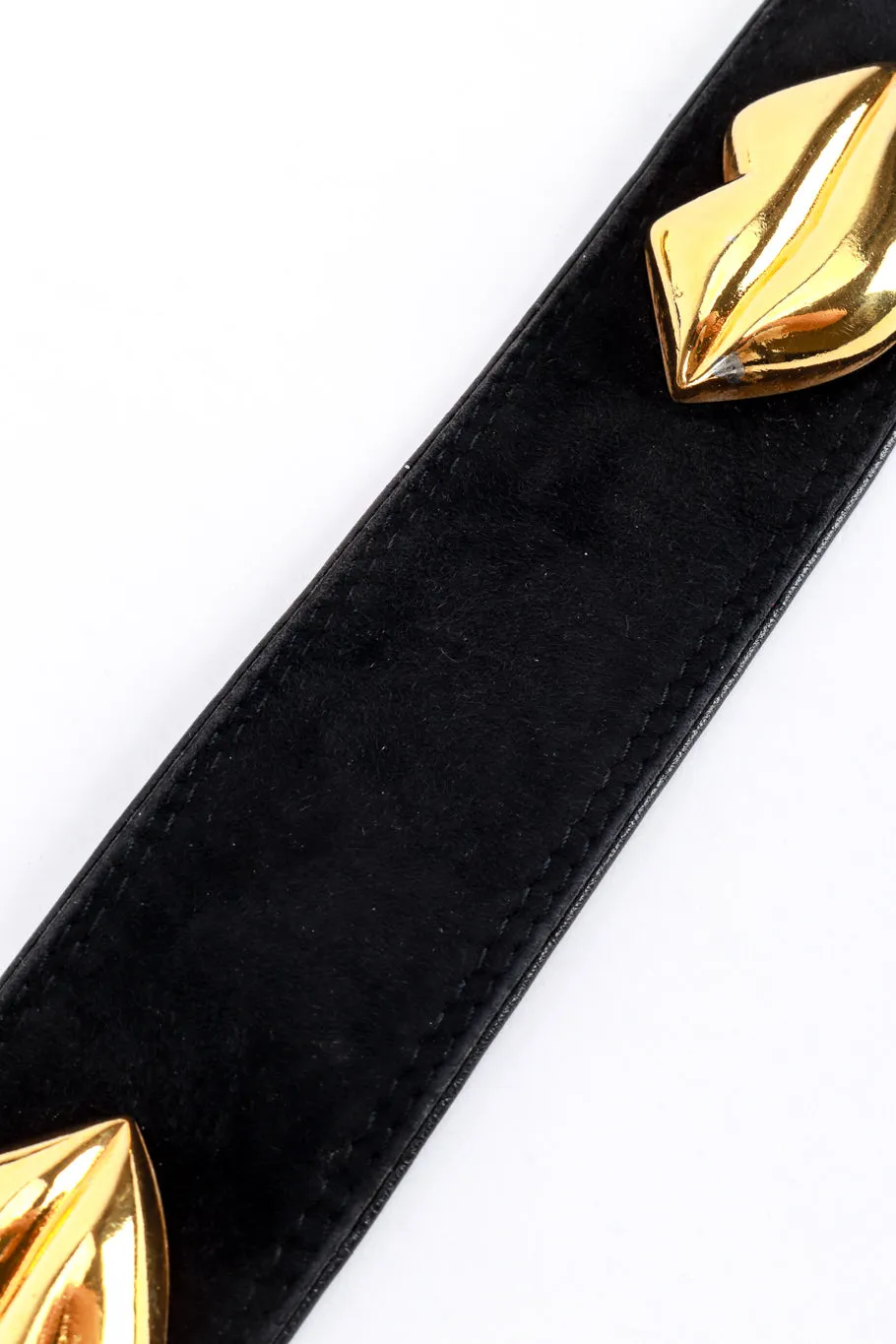 Lip Studded Suede Belt