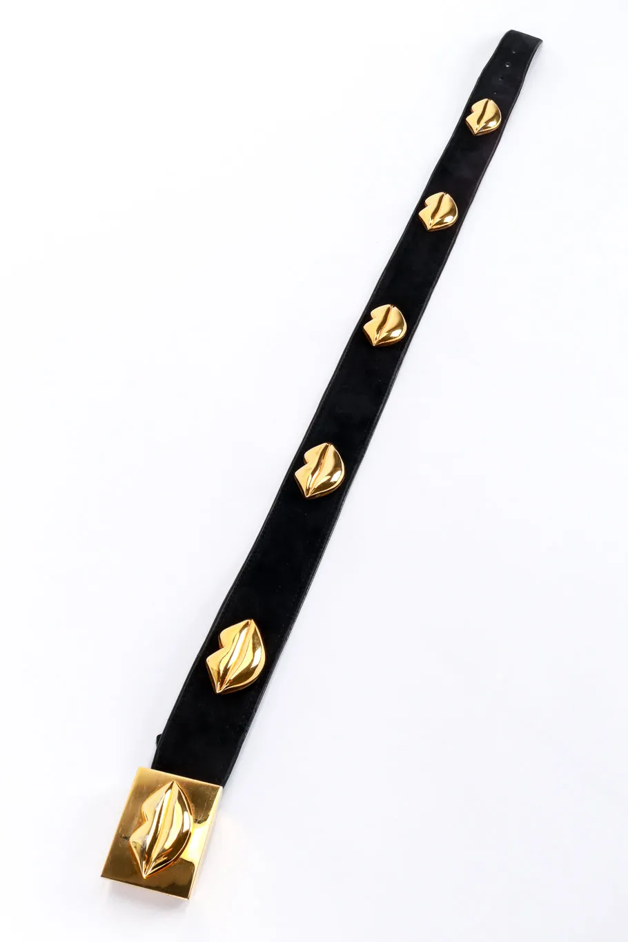 Lip Studded Suede Belt
