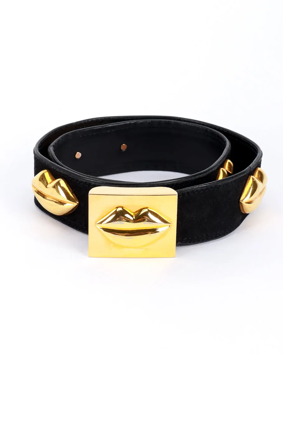Lip Studded Suede Belt