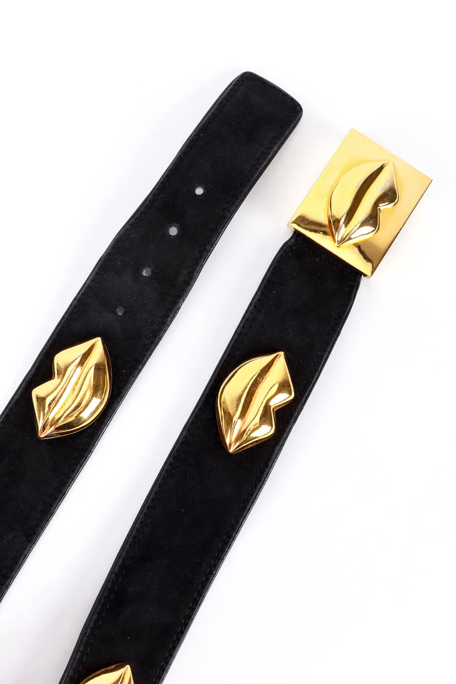Lip Studded Suede Belt