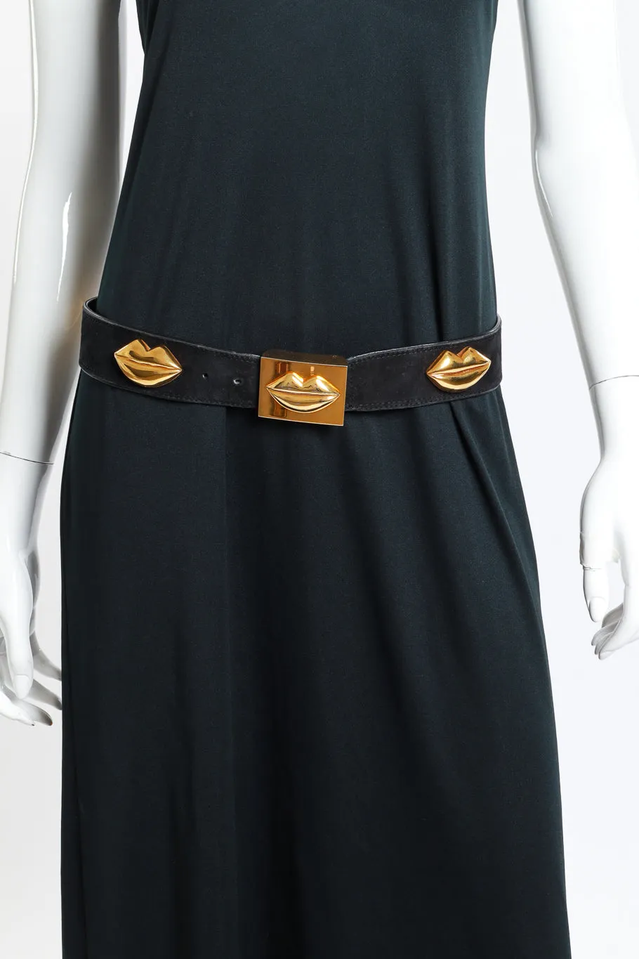 Lip Studded Suede Belt