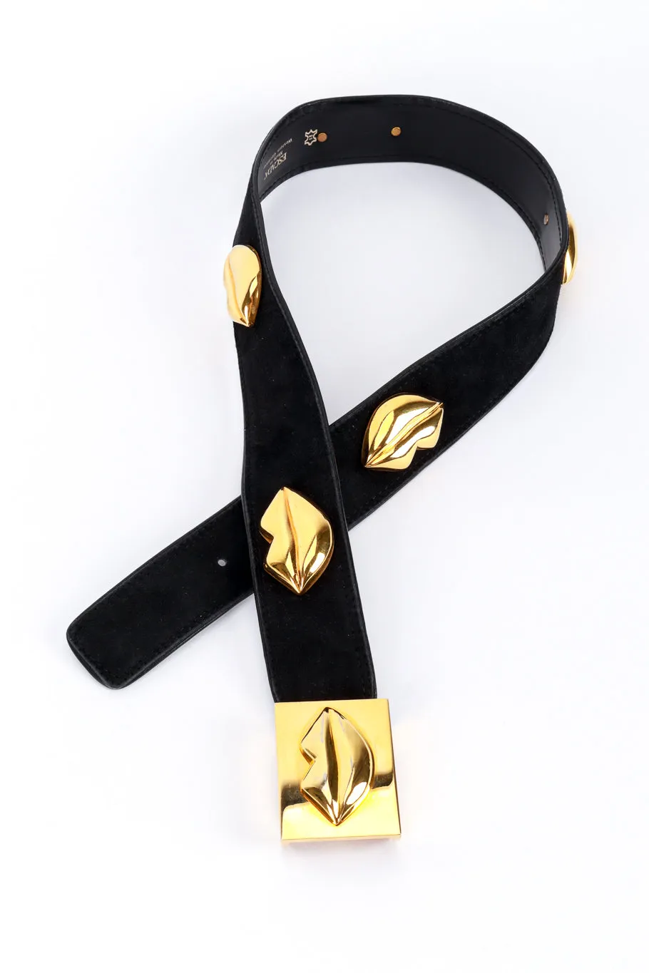 Lip Studded Suede Belt
