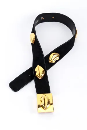 Lip Studded Suede Belt