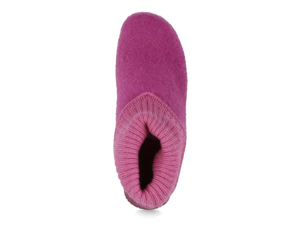 Living Kitzbühel Women Boiled Wool Slipper Boots 'Uni', Mauve Haze