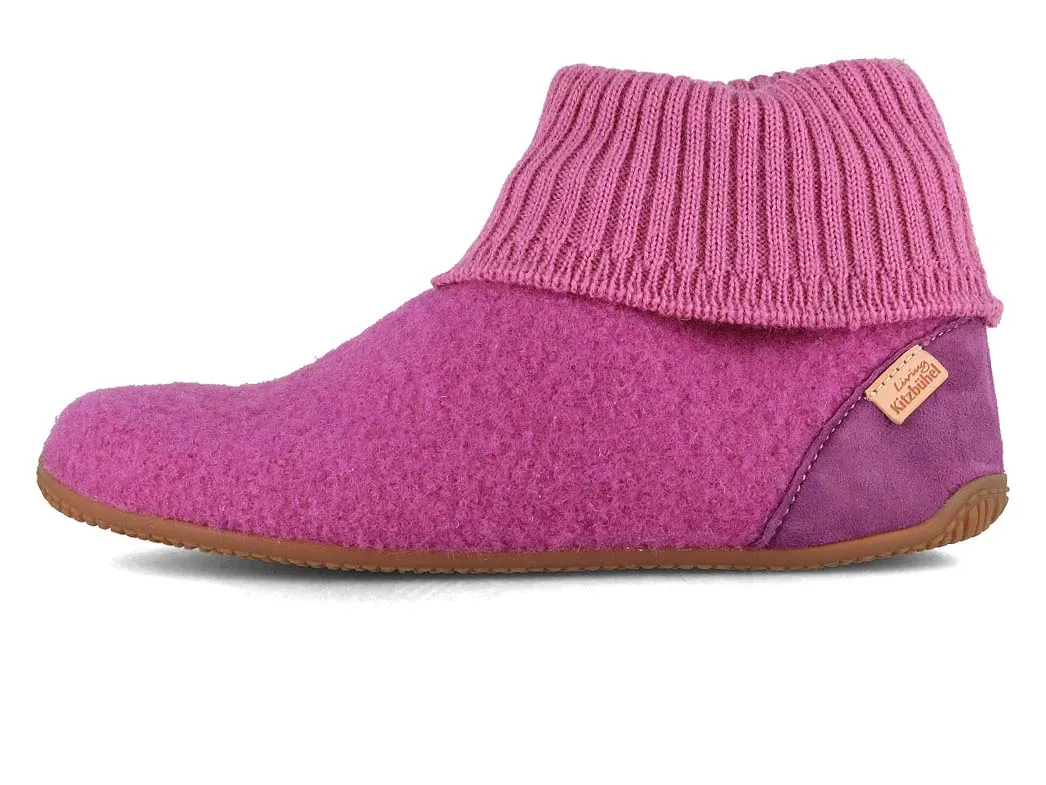 Living Kitzbühel Women Boiled Wool Slipper Boots 'Uni', Mauve Haze