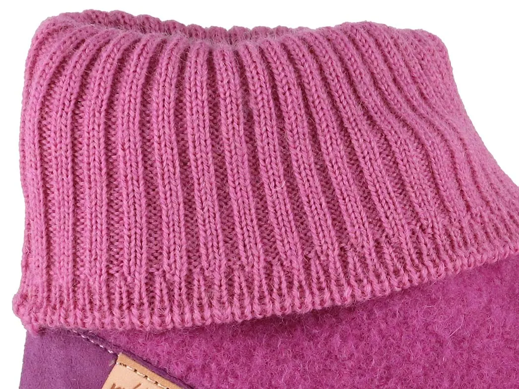 Living Kitzbühel Women Boiled Wool Slipper Boots 'Uni', Mauve Haze