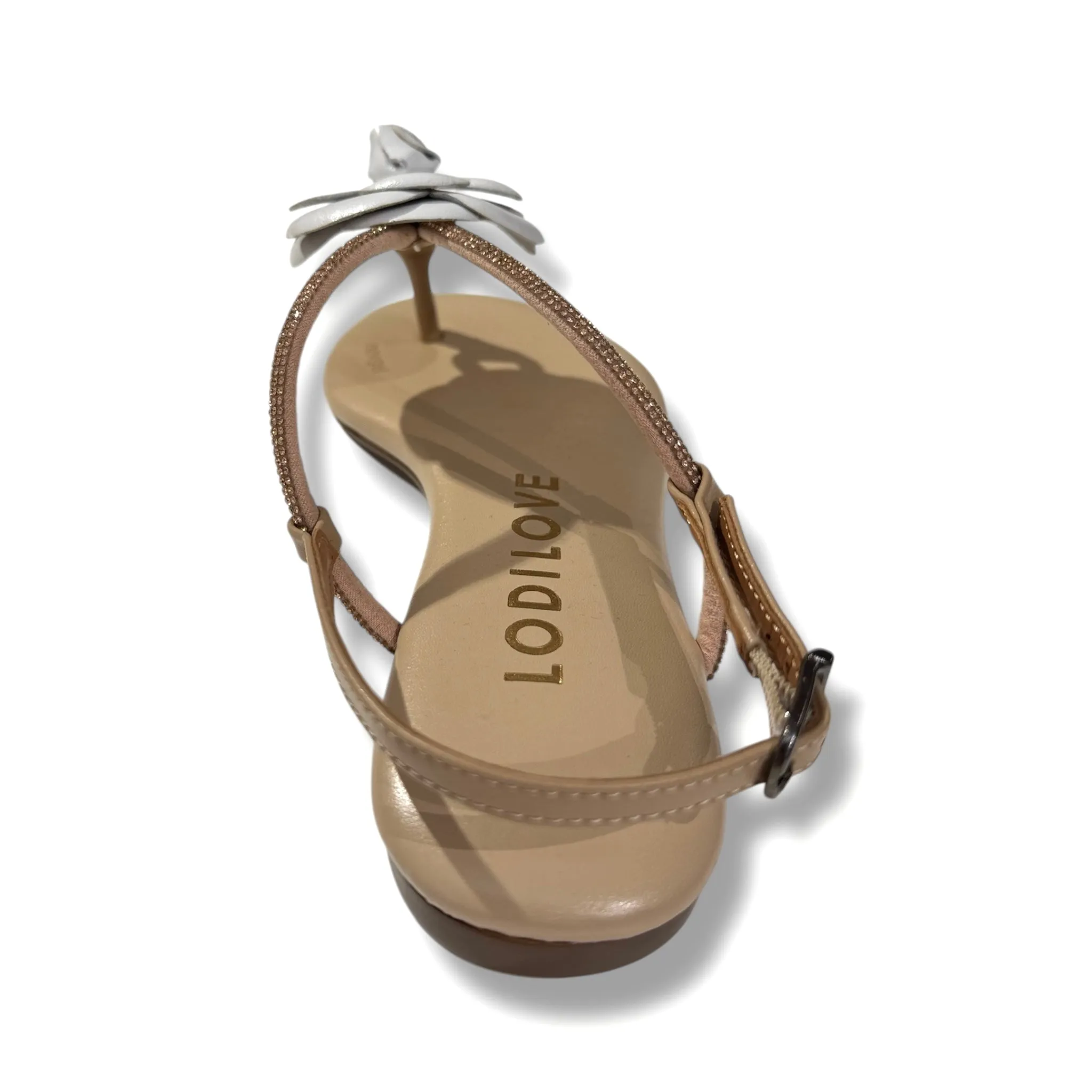Lodi Leather Sandals With Flower Motif