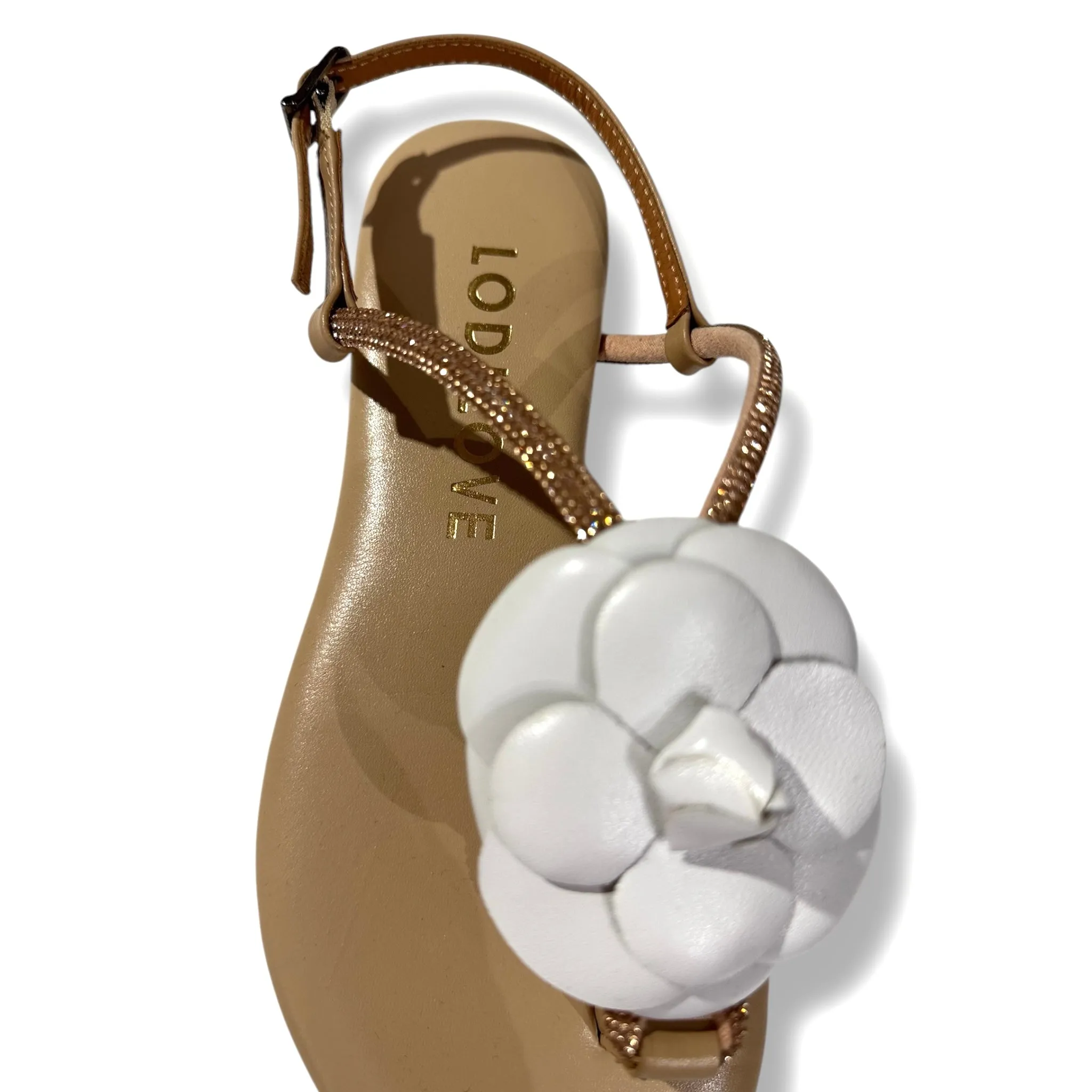 Lodi Leather Sandals With Flower Motif