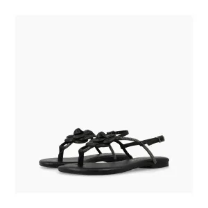 Lodi Leather Sandals With Flower Motif