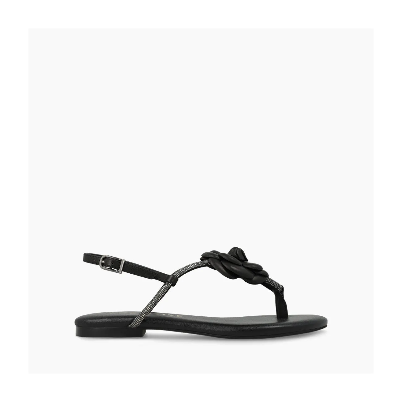 Lodi Leather Sandals With Flower Motif